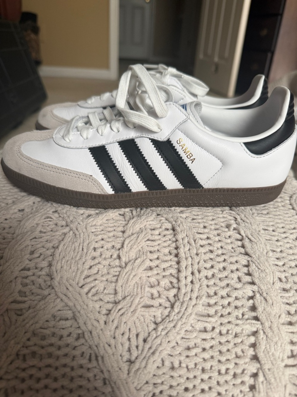 adidas Samba Sneakers White Black Gum Sole
